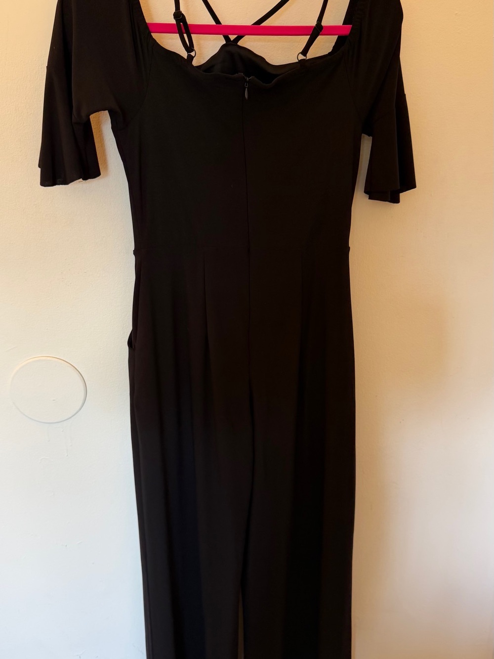 VENUS Black One-Shoulder Jumpsuit with Strappy Back Detail